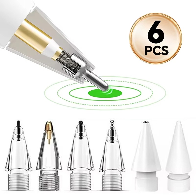 Tablet Stylus Accessories - 애플 펜슬 1/2/3세대용 교체 펜촉 6개,