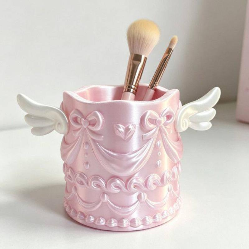 1개 실크 질감 소녀용 고급 화장품 정리함 버킷 천사  - Case With Pencil Holder 리뷰 및 가격