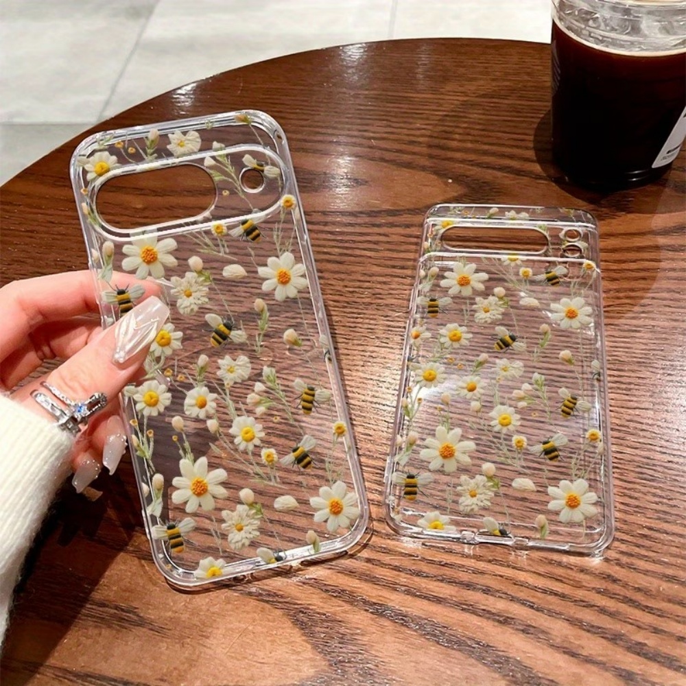 귀여운 꿀벌 꽃무늬 소프트 투명 폰 케이스 (구글 픽셀 - Google Pixel 9 Pro 리뷰 및 가격